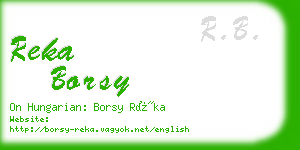 reka borsy business card